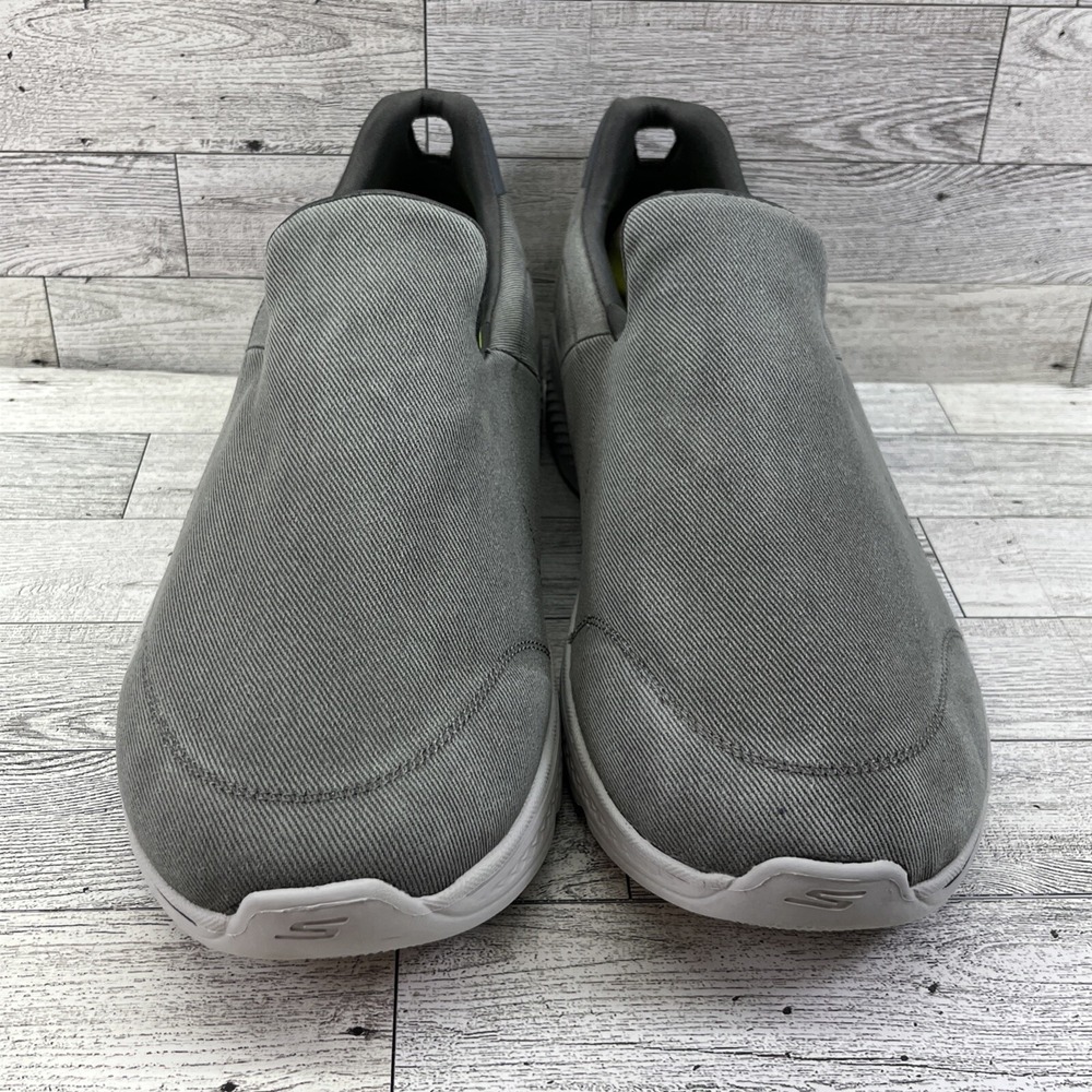 Skechers GoWalk 4 Gray Athletic Walking Slip On Sneaker Shoes 54153 Men Size 13 - Picture 2 of 10